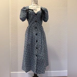 Chic Black and Blue Long Sleeve Dress